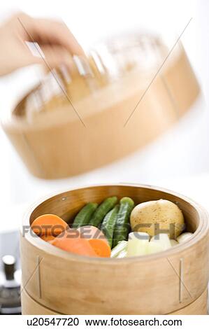 Woman opening bamboo steamer View Large Photo Image Stock Image - Woman opening bamboo steamer. Fotosearch