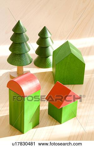 Stock Image - Wooden building blocks. Fotosearch