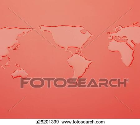 Stock Photo - World map made of water. Fotosearch