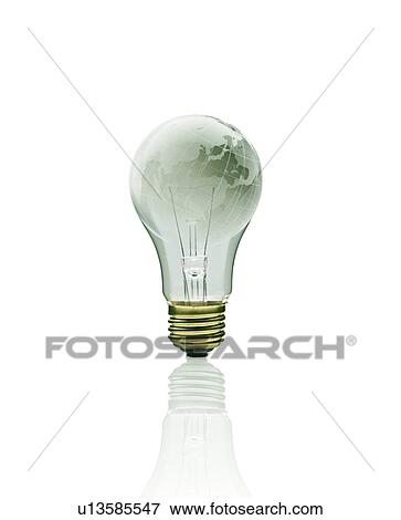 World map on light bulb with white background View Large Photo Image Stock Photo - World map on light bulb with white background. Fotosearch