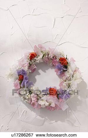 Stock Photo - Wreath made of flowers. Fotosearch