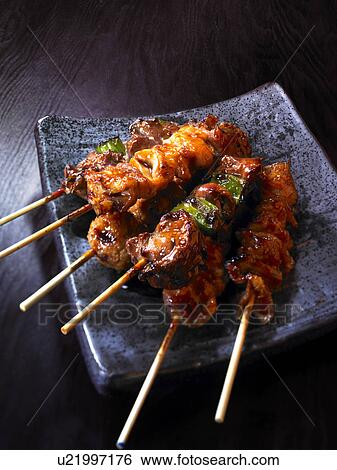 Stock Photograph - Yakitori skewers. Fotosearch