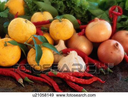 Yuzu fruit, garlic, onions and chili peppers on soil View Large Photo Image Stock Photo - Yuzu fruit, garlic, onions and chili peppers on soil. Fotosearch