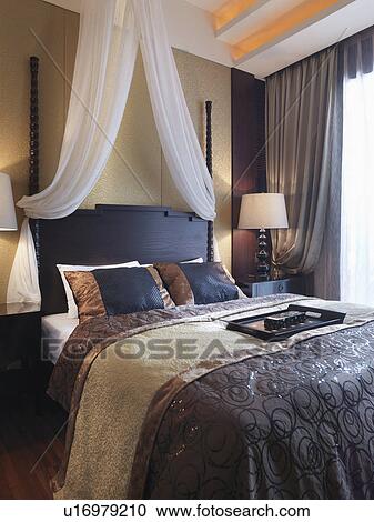 Black and brown elegant bedroom View Large Photo Image Stock Image - Black and brown elegant bedroom. Fotosearch