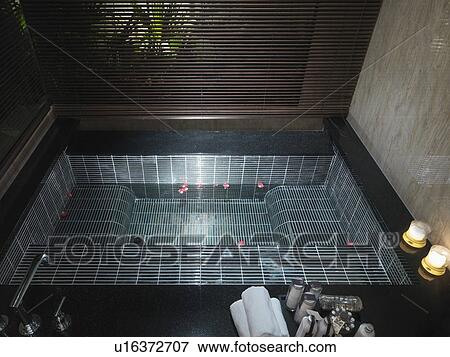 Black tile bathtub View Large Photo Image Stock Photo - Black tile bathtub. Fotosearch