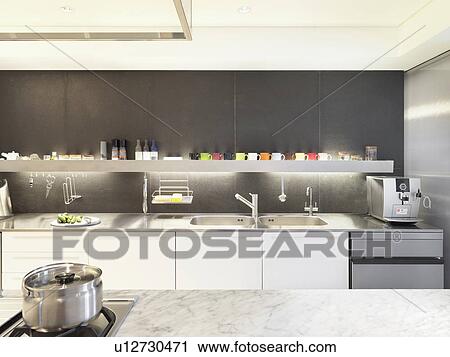 Bright modern kitchen View Large Photo Image Stock Image - Bright modern kitchen. Fotosearch