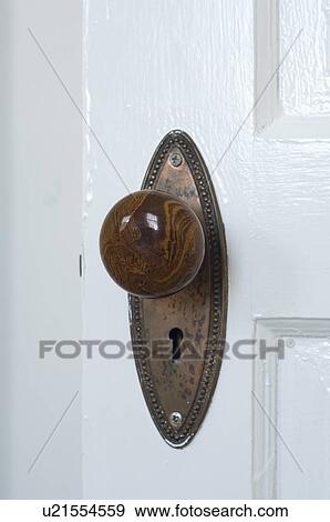 Brown doorknob with skeleton keyhole View Large Photo Image Stock Photo - Brown doorknob with skeleton keyhole. Fotosearch