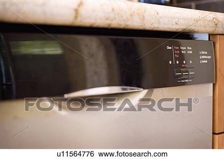 Stock Photograph - Close-up of controls on dishwasher. Fotosearch