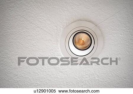 Stock Photography - Detail textured ceiling with recessed light. Fotosearch