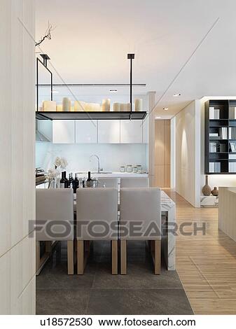 Dining area in modern home View Large Photo Image Stock Image - Dining area in modern home. Fotosearch