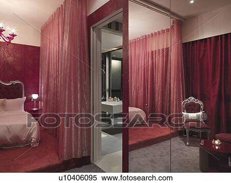Elegant red bedroom View Large Photo Image Stock Photography - Elegant red bedroom. Fotosearch