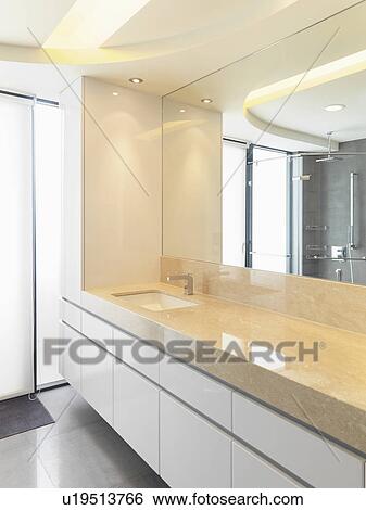 Empty modern bathroom View Large Photo Image Stock Photograph - Empty modern bathroom. Fotosearch