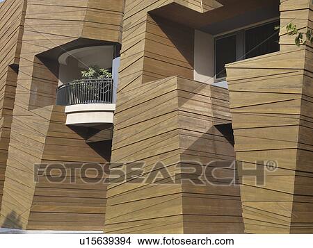 Picture - Exterior and balcony modern apartment building. Fotosearch