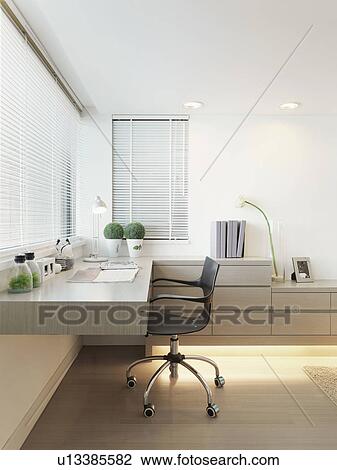Floating desk in modern home View Large Photo Image Stock Image - Floating desk in modern home. Fotosearch