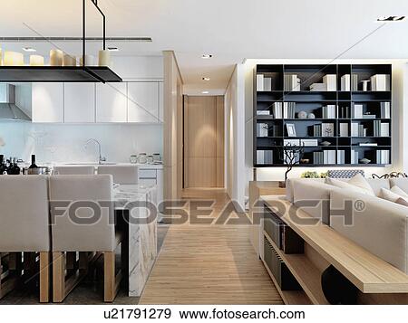 Stock Photo - Hardwood floor in modern apartment home. Fotosearch