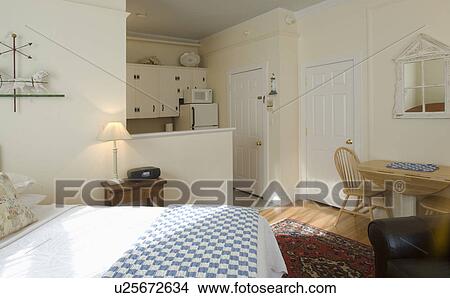Interior small studio apartment View Large Photo Image Picture - Interior small studio apartment. Fotosearch