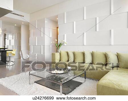 Stock Photo - Living room in modern home. Fotosearch