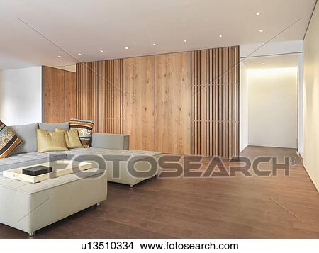 Picture - Minimalism living room with hardwood floors. Fotosearch