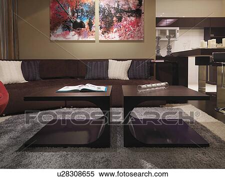 Stock Photography - Modern coffee table in living room. Fotosearch