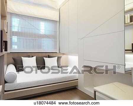Modern daybed in bedroom View Large Photo Image Picture - Modern daybed in bedroom. Fotosearch