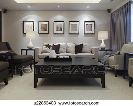 Modern living room View Large Photo Image Stock Image - Modern living room. Fotosearch