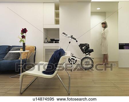 Stock Photography - Modern living room with bamboo hardwood floor. Fotosearch