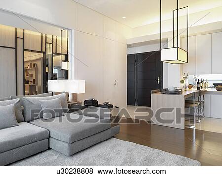 modernes appartement interieur, images - moderne, intérieur, appartement, style, maison u30238808, Design ideen
