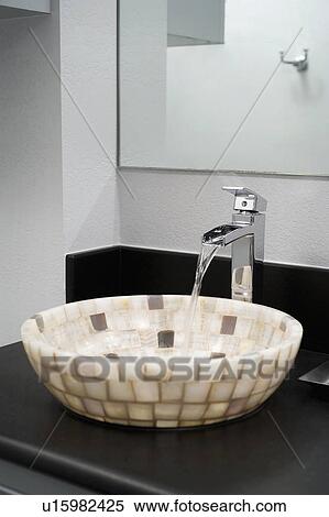 Mosaic tile bowl sink View Large Photo Image Stock Photography - Mosaic tile bowl sink. Fotosearch