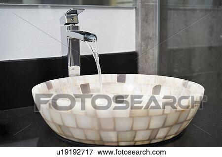 Stock Photo - Mosaic tile sink. Fotosearch