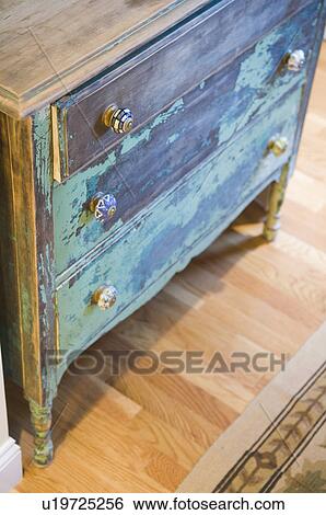Old painted dresser View Large Photo Image Stock Photograph - Old painted dresser. Fotosearch