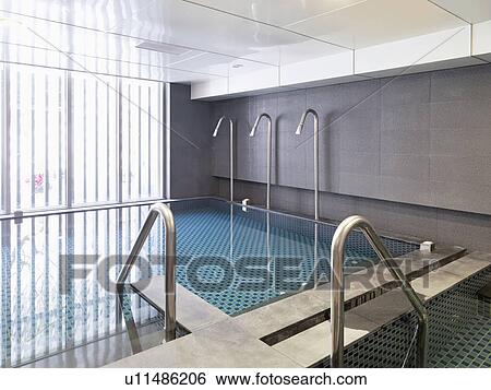 Stock Photograph - Pool with large water jets. Fotosearch