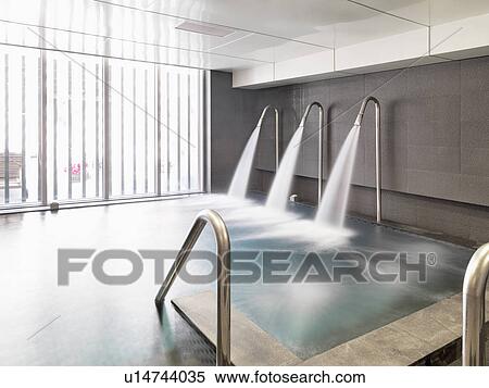 Stock Photography - Pool with large water jets. Fotosearch