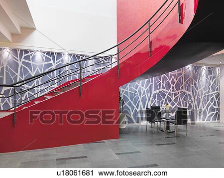 Stock Image - Red grand staircase. Fotosearch