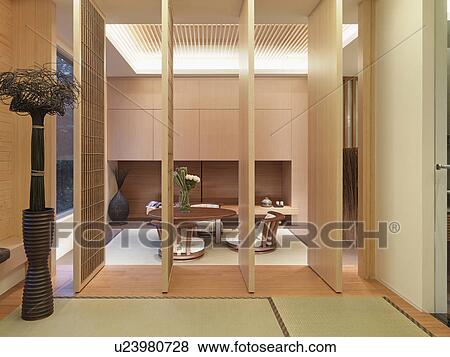 Stock Photo - Room partition in Asian home. Fotosearch