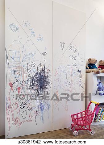 Scribbles on wall in kids play room View Large Photo Image Stock Image - Scribbles on wall in kids play room. Fotosearch