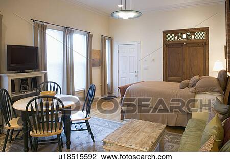 Stock Image - Small studio apartment. Fotosearch