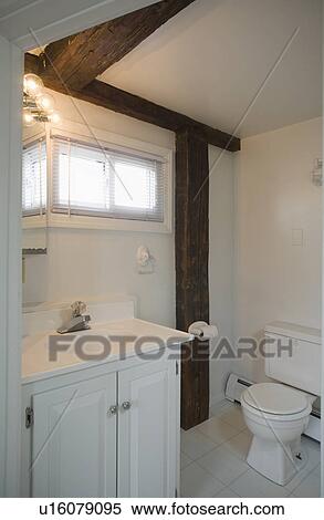 Small traditional bathroom with wooden beams View Large Photo Image Stock Photography - Small traditional bathroom with wooden beams. Fotosearch