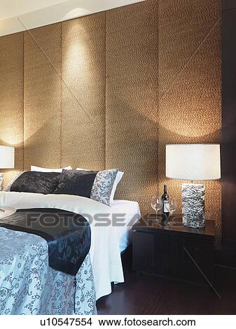 Textured wall behind bed View Large Photo Image Picture - Textured wall behind bed. Fotosearch