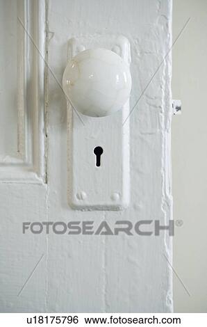 White doorknob with skeleton keyhole View Large Photo Image Stock Photograph - White doorknob with skeleton keyhole. Fotosearch
