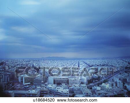 Stock Image - Aerial view of city. Fotosearch