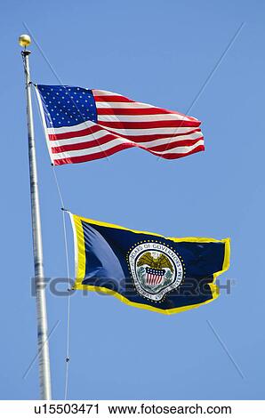 Stock Image - American and federal reserve flag. Fotosearch