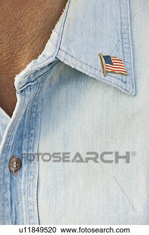 Stock Image - American flag pin. Fotosearch