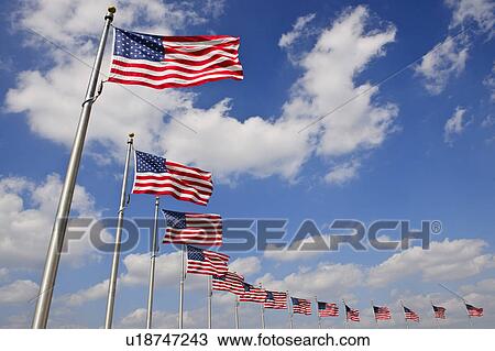 Stock Image - American flags. Fotosearch