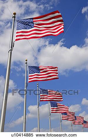 Stock Photography - American flags. Fotosearch