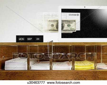 Stock Photo - Bank counter. Fotosearch