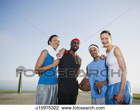 Stock Image - Basketball players. Fotosearch