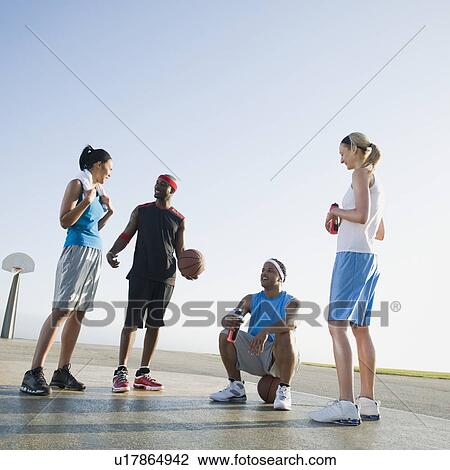 Stock Image - Basketball players. Fotosearch