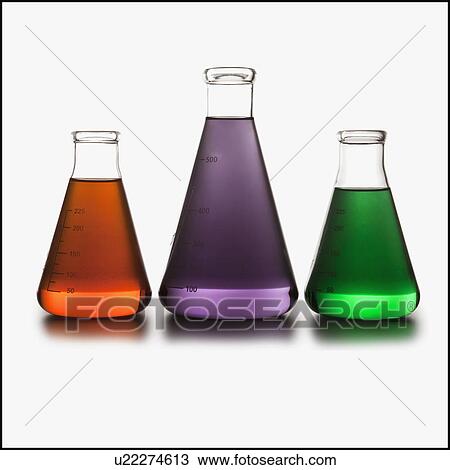 Stock Image - Chemistry beakers. Fotosearch