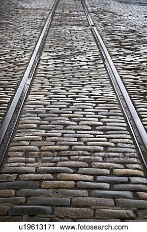Stock Image - Cobblestone street. Fotosearch