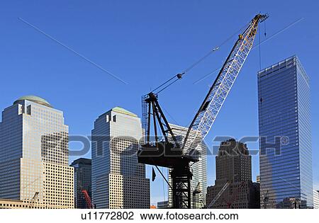 Crane and Skyscrapers View Large Photo Image Stock Image - Crane and Skyscrapers. Fotosearch